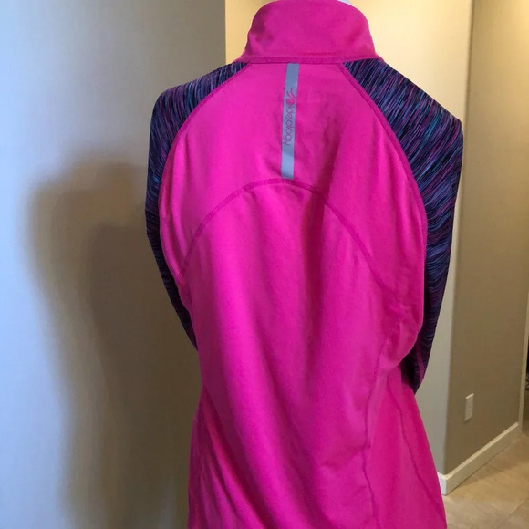 Ideology Activewear 1/4 Zip Long Sleeve Top Pink + Heather Purple Blend Size M - Picture 3 of 5